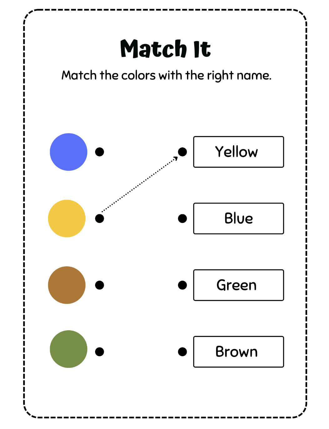 Matching Game printable worksheet preview